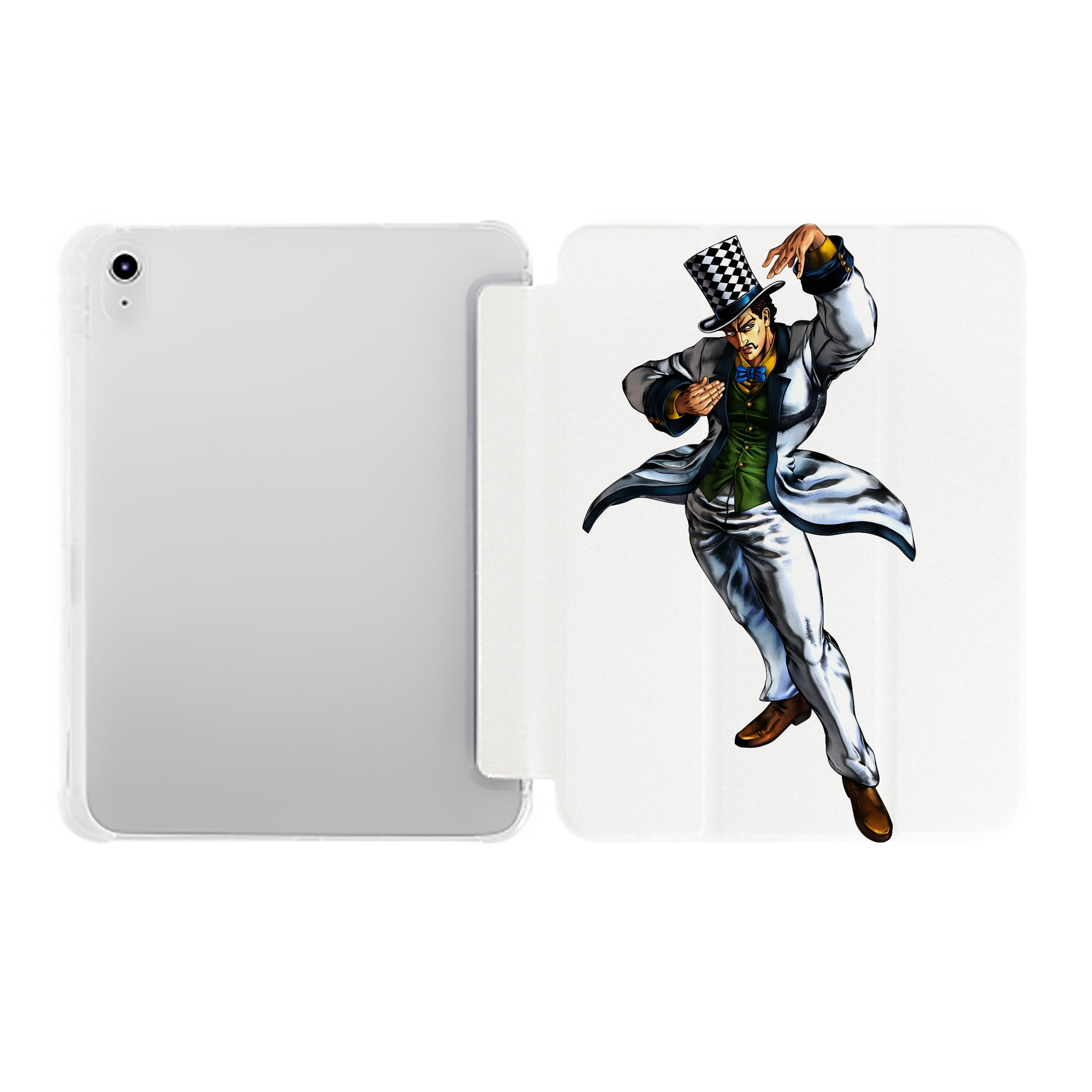 （画像用） ジョジョの奇妙な冒険 ウィル?アントニオ?ツェペリ JoJo's Bizarre Adventure Will Anthonio Zeppeli IPad ケース ペン収納付き 三つ折りスタンド PUレザー×シリコン 対応機種9.5/10.5/10.9インチ